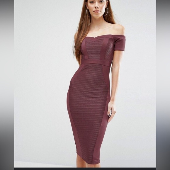 NWT ASOS Bardot midi dress size 4 - Picture 2 of 7